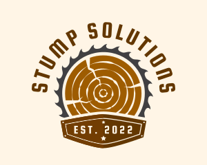 Stump - Lumber Saw Carpenter Badge logo design