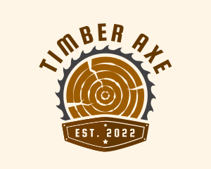 Lumber Saw Carpenter Badge logo design