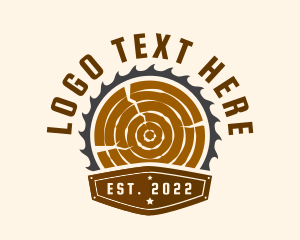 Log - Lumber Saw Carpenter Badge logo design