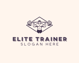 Dumbbell Strong Man logo design