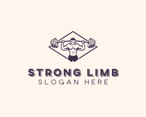 Dumbbell Strong Man logo design