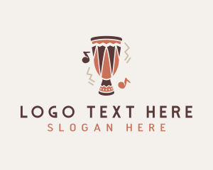 Performer - Ethnic Drum Instrument logo design