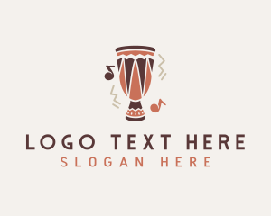 Musical Note - Ethnic Drum Instrument logo design