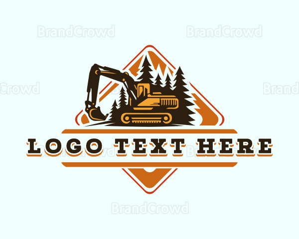 Excavator Machinery Construction Logo