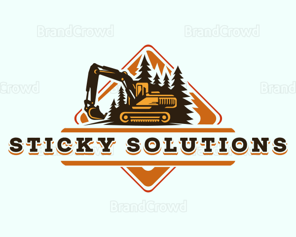 Excavator Machinery Construction Logo