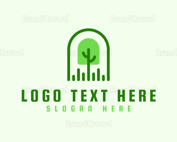 Tree Grass Shovel Logo