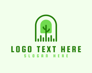 Tree Grass Shovel logo design