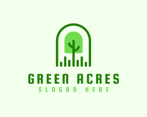 Grass - Tree Grass Shovel logo design