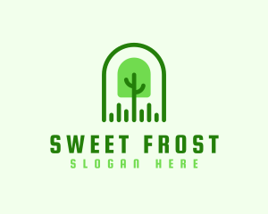 Tree Grass Shovel logo design