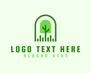 Grass - Tree Grass Shovel logo design