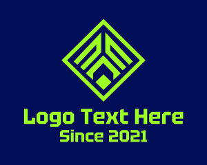 Tech - Neon Gaming Diamond logo design