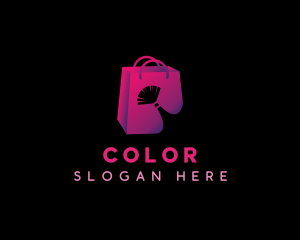 Shopper - Makeup Brush Shopping Bag logo design
