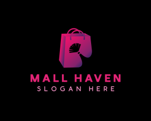 Makeup Brush Shopping Bag logo design