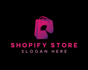 Makeup Brush Shopping Bag logo design