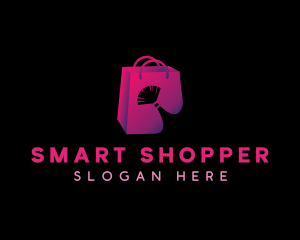 Shopper - Makeup Brush Shopping Bag logo design