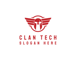 Clan - Spartan Helmet Clan logo design