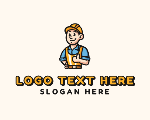 Male - Construction Contractor Worker logo design