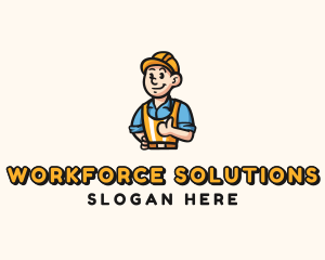 Labor - Construction Contractor Worker logo design