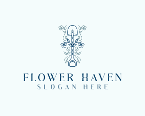 Flower Garden Shovel logo design