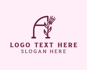 Interior Designer - Flower Designer Letter A logo design