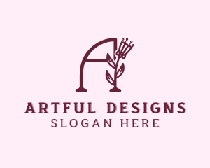 Flower Designer Letter A logo design