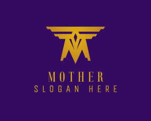 Modern Wings Temple Letter M logo design