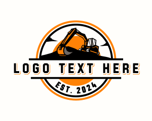 Industrial - Backhoe Excavator Construction logo design