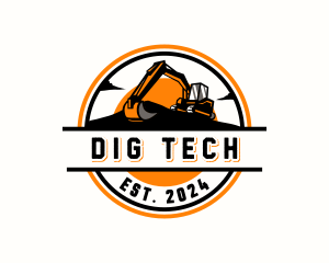 Backhoe Excavator Construction logo design