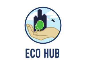 Ecosystem - Nature City Hand logo design