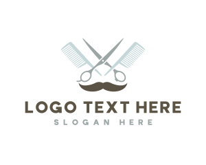 Grooming - Mustache Shears Barbershop logo design