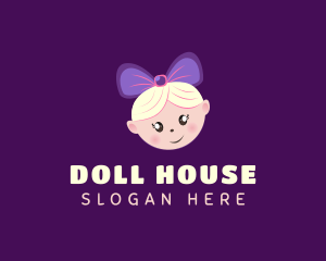 Doll - Girl Child Cartoon logo design