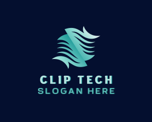 Tech Waves Cyberspace logo design