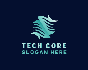 Tech Waves Cyberspace logo design