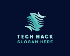 Tech Waves Cyberspace logo design