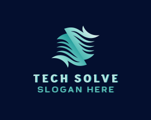 Tech Waves Cyberspace logo design