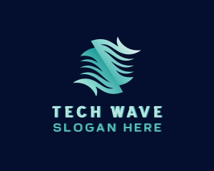 Tech Waves Cyberspace logo design