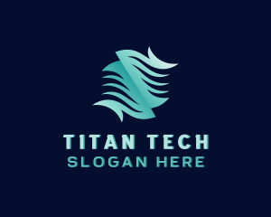 Tech Waves Cyberspace logo design