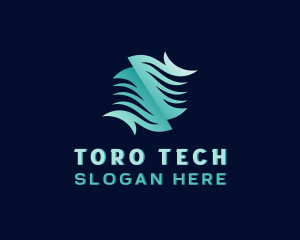 Tech Waves Cyberspace logo design