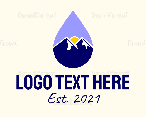 Outdoor Mountain Droplet Logo