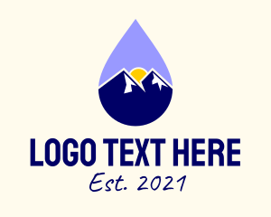 Tourism - Outdoor Mountain Droplet logo design