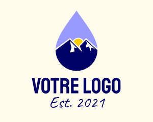 Dew - Outdoor Mountain Droplet logo design