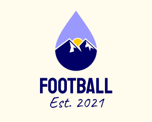 Campsite - Outdoor Mountain Droplet logo design