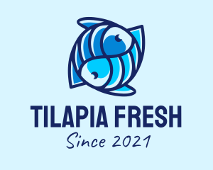 Tilapia - Blue Fish Seafood logo design