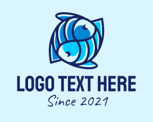 Fish Bone - Blue Fish Seafood logo design