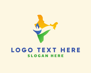 Yoga - Candle India Map logo design