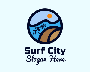 Tropical Surf Wave logo design