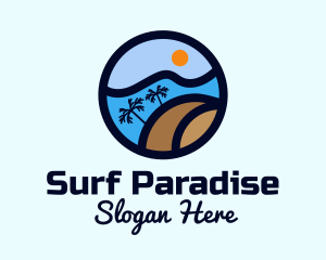 Tropical Surf Wave logo design