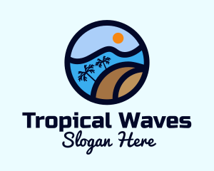 Tropical Surf Wave logo design