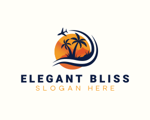 Tropical Airplane Vacation Logo