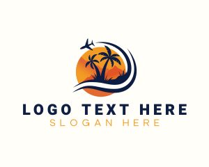 Tropical Airplane Vacation Logo